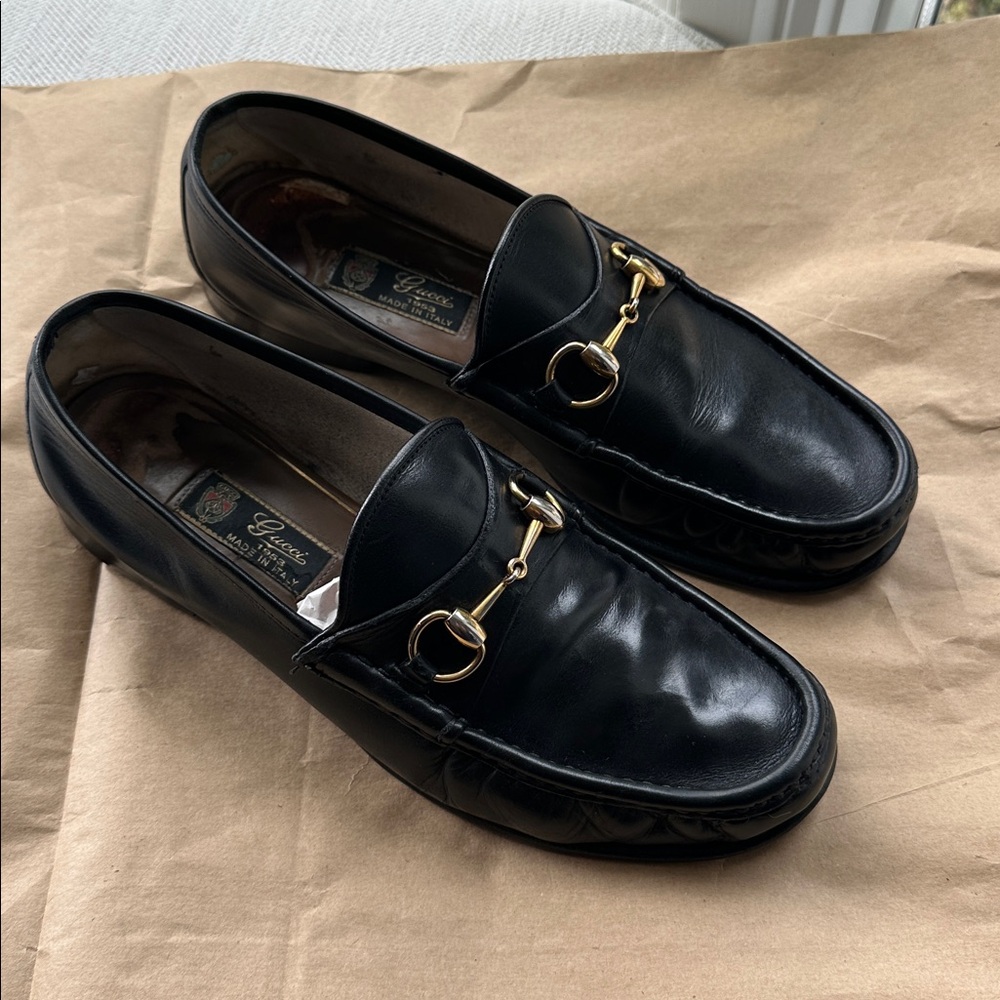 Gucci Men’s Horsebit 1953 Loafer Size 10.5 Black with Gold
